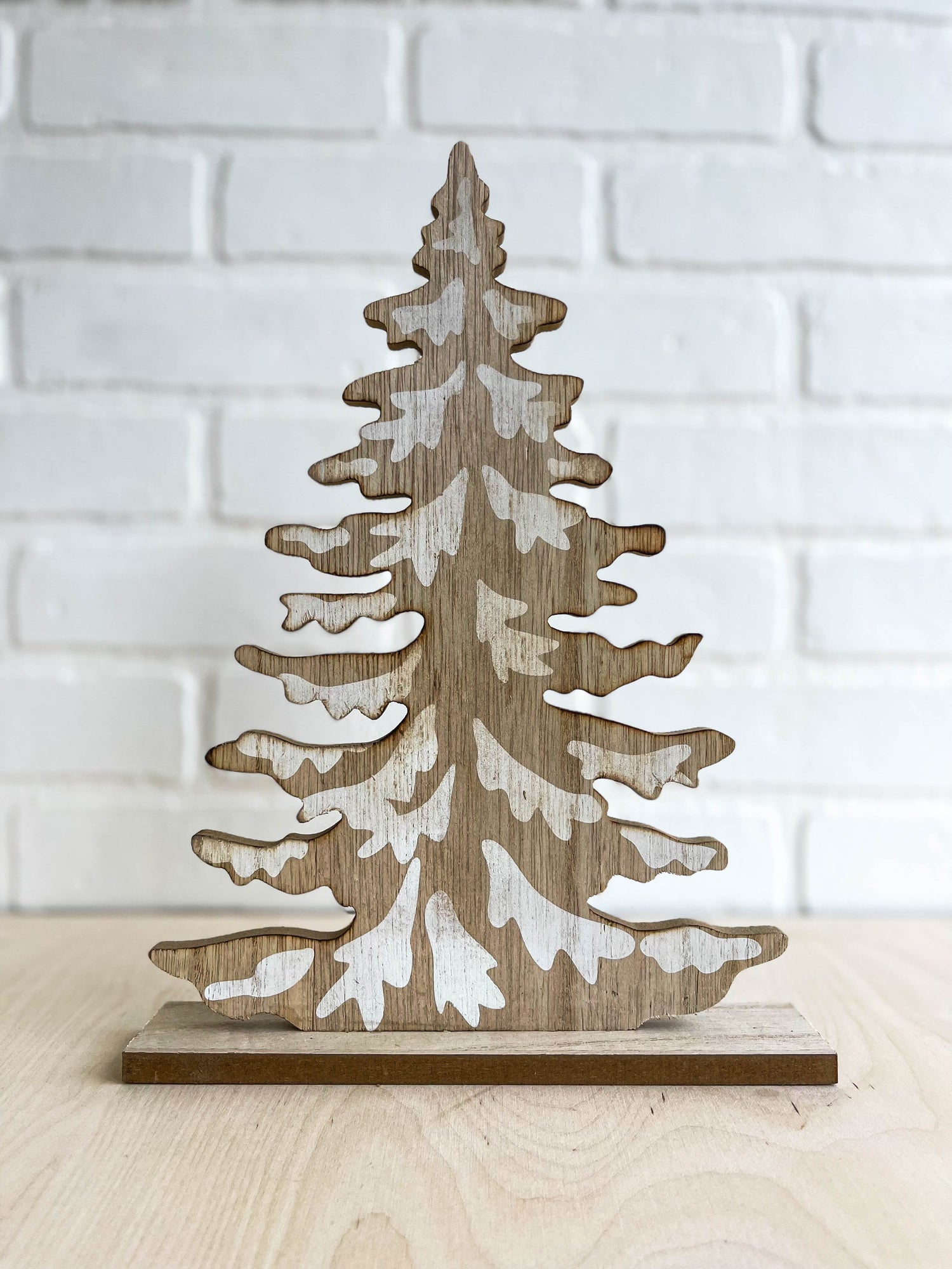 SAPIN DE BOIS NATUREL ET BLANC