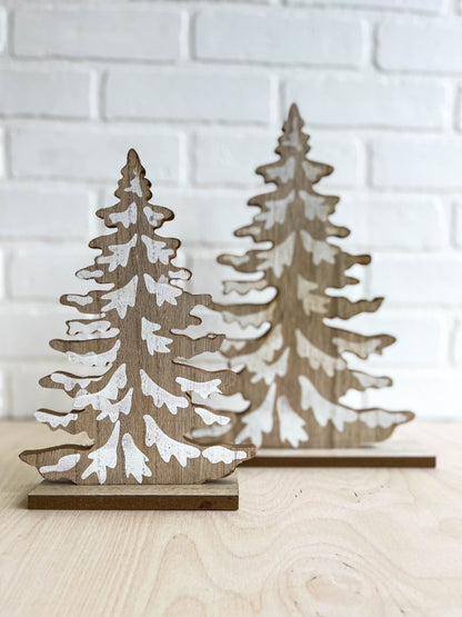 SAPIN DE BOIS NATUREL ET BLANC