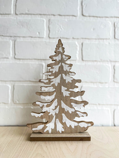 SAPIN DE BOIS NATUREL ET BLANC