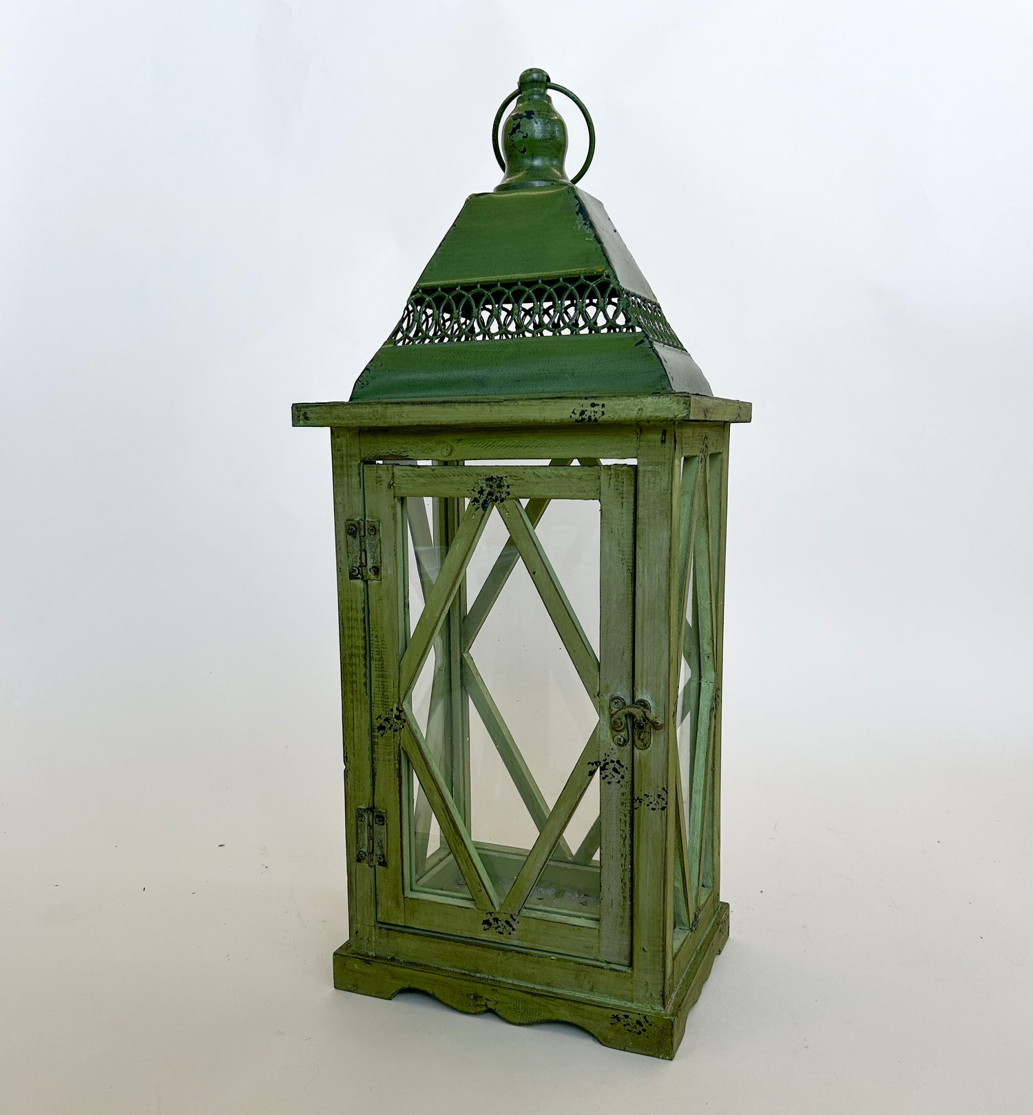 LANTERNE VERT ANTIQUE GRAND