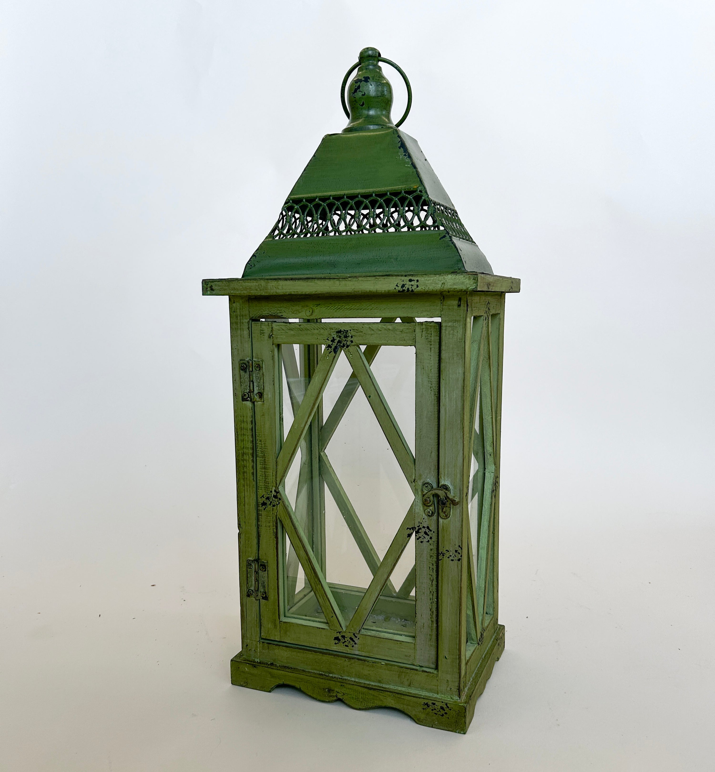 LANTERNE VERT ANTIQUE GRAND